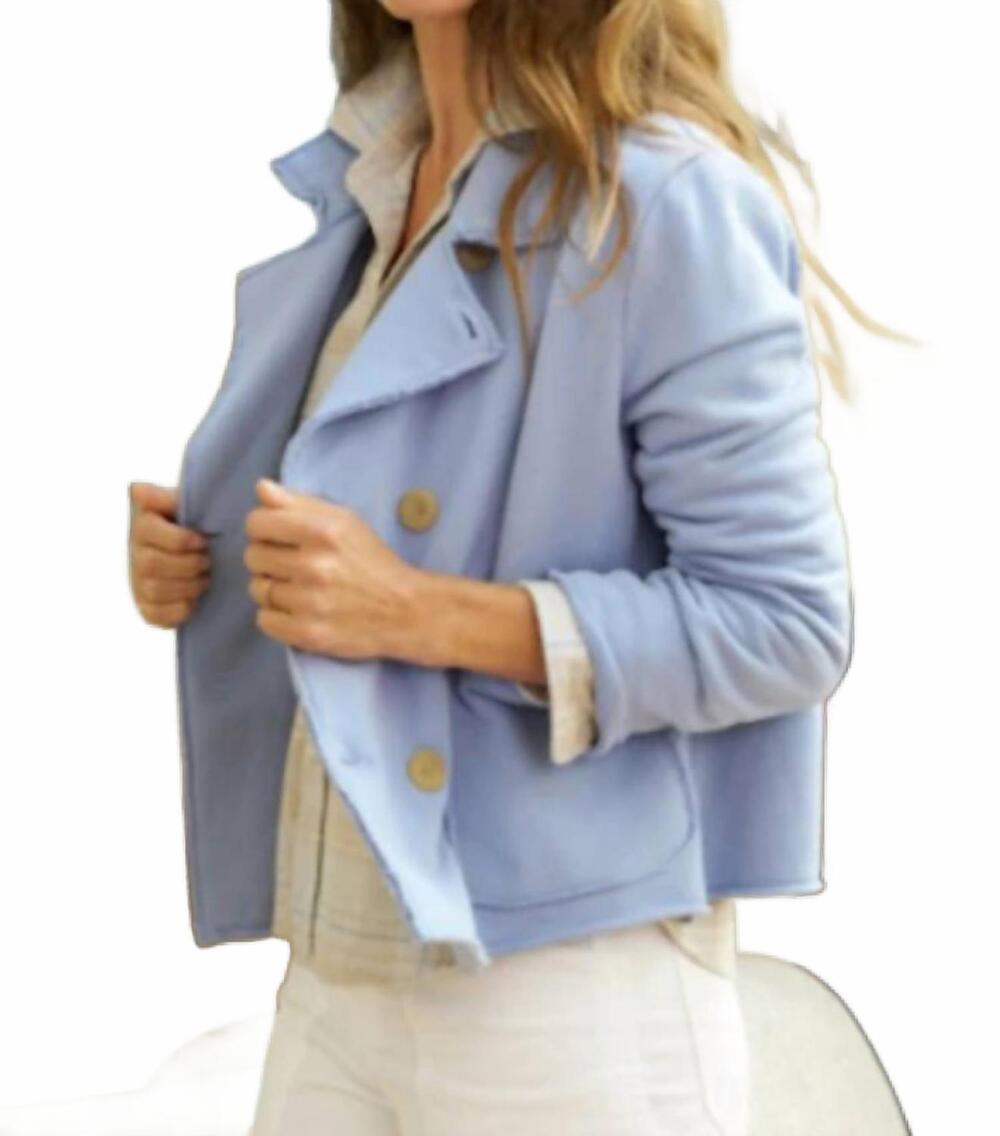 NEW FRANK & EILEEN cropped sweatshirt peacoat in fog